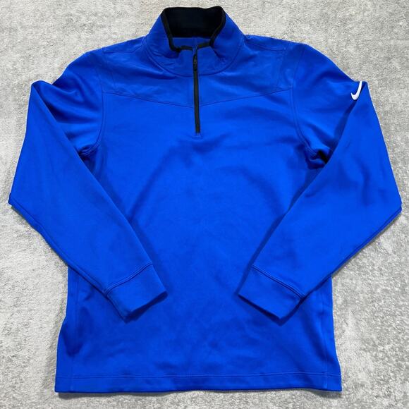 Nike Golf Dri-Fit 1/4 Zip Men's Blue Pullover Small Standard Fit Athletic Top - Picture 1 of 11
